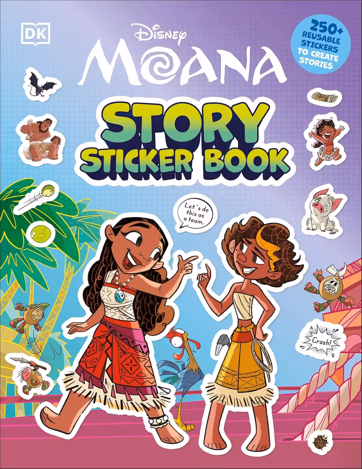 91gns+76LgL._SL1500_ Disney Moana Story Sticker Book - Image 1
